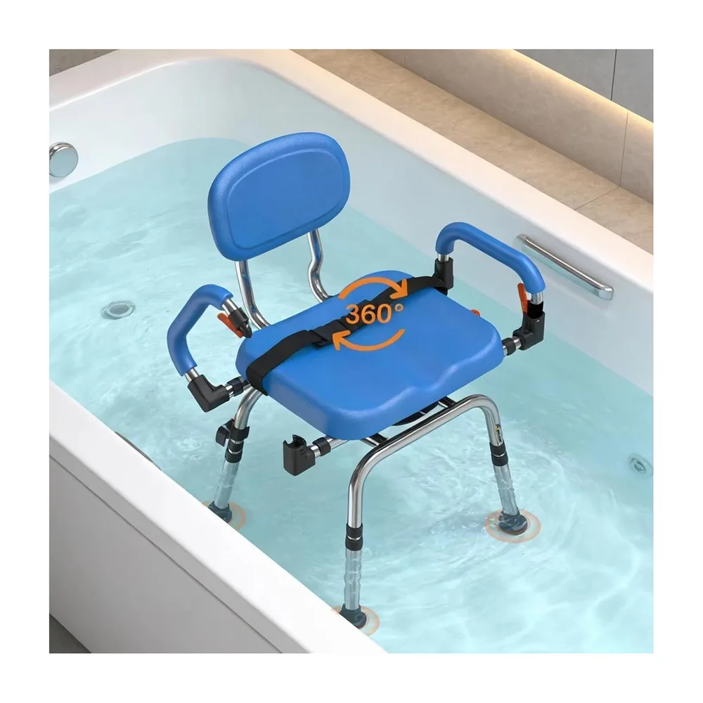 WHLICKS Swivel Shower Chair — Swivel Shower Chair (Blue)