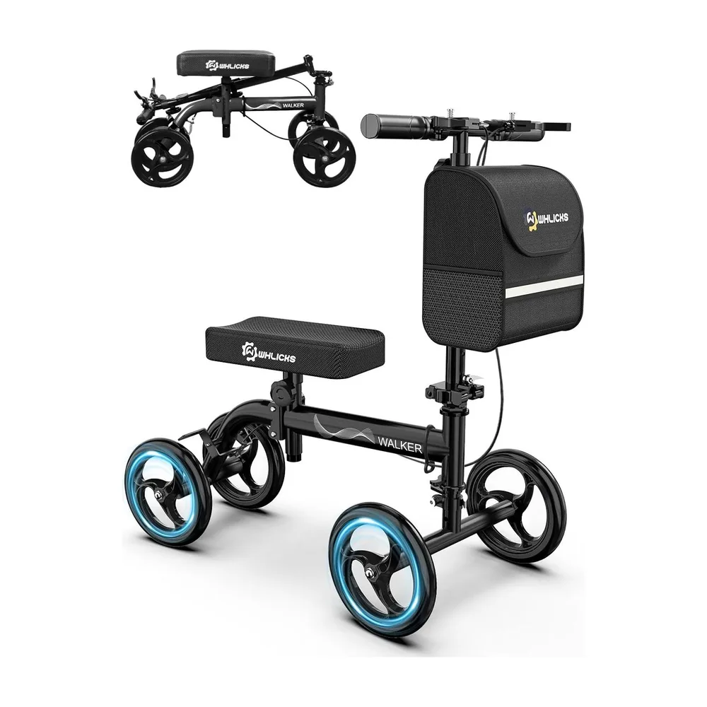 WHLICKS KS01 Folding Knee Scooter — Standard Deep Black