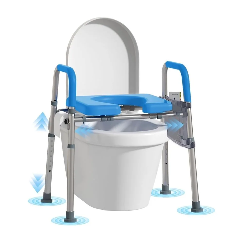 WHLICKS Padded Raised Toilet Seat — Blue