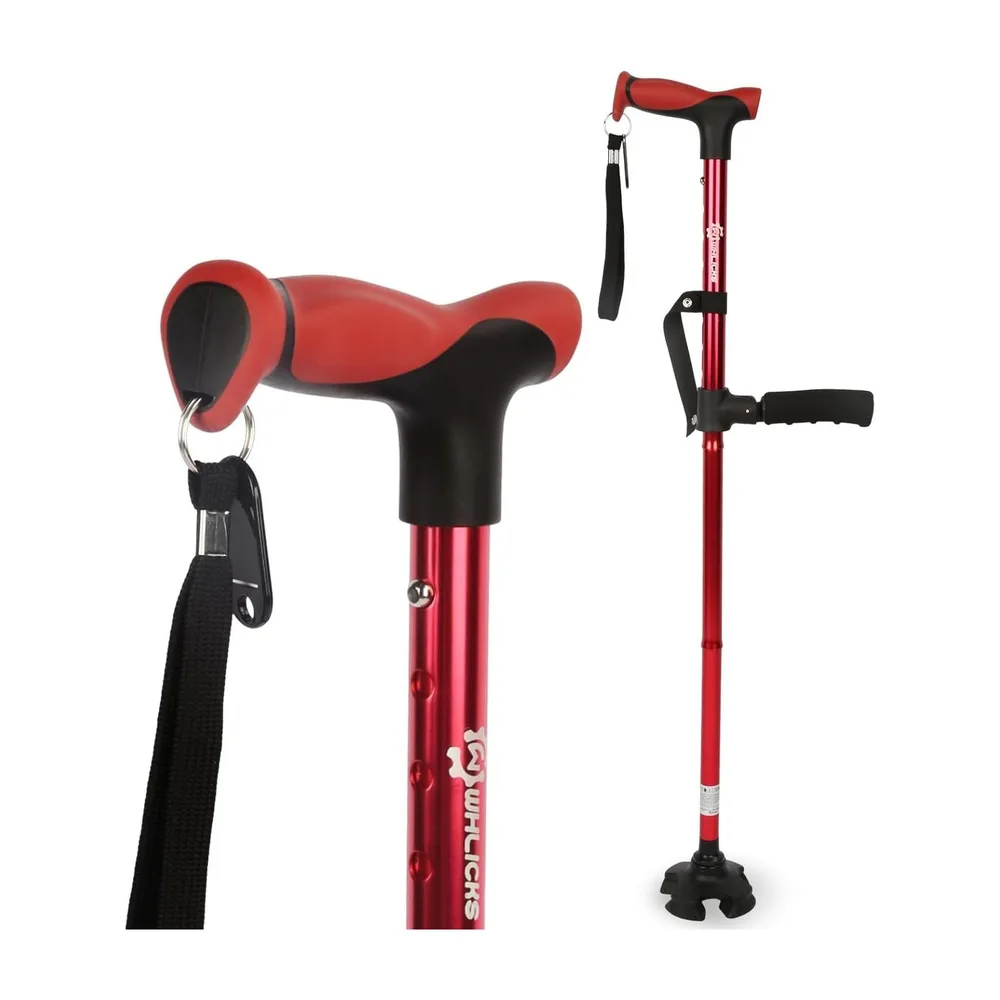 WHLICKS Standing Assist Walking Cane — Red