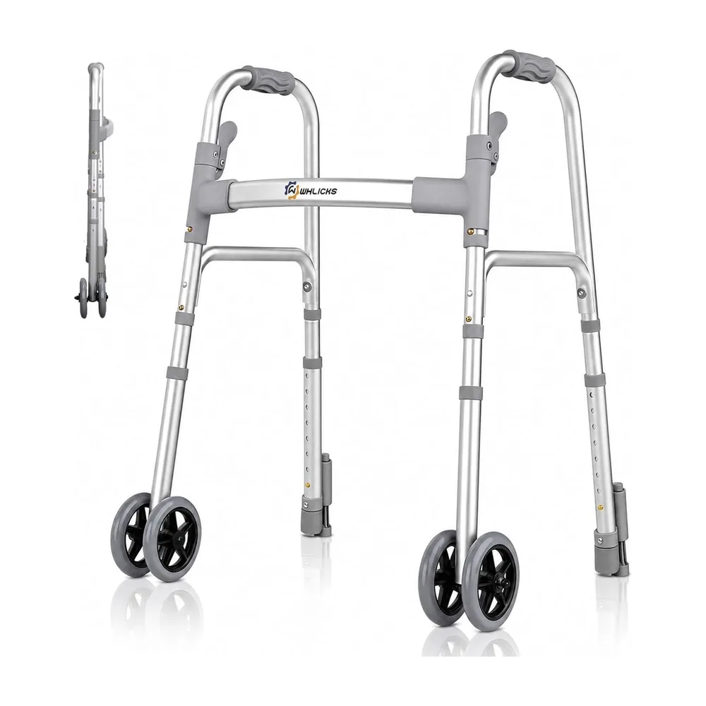 WHLICKS SW40 Folding Walker with Dual Wheels & Brakes — SW40
