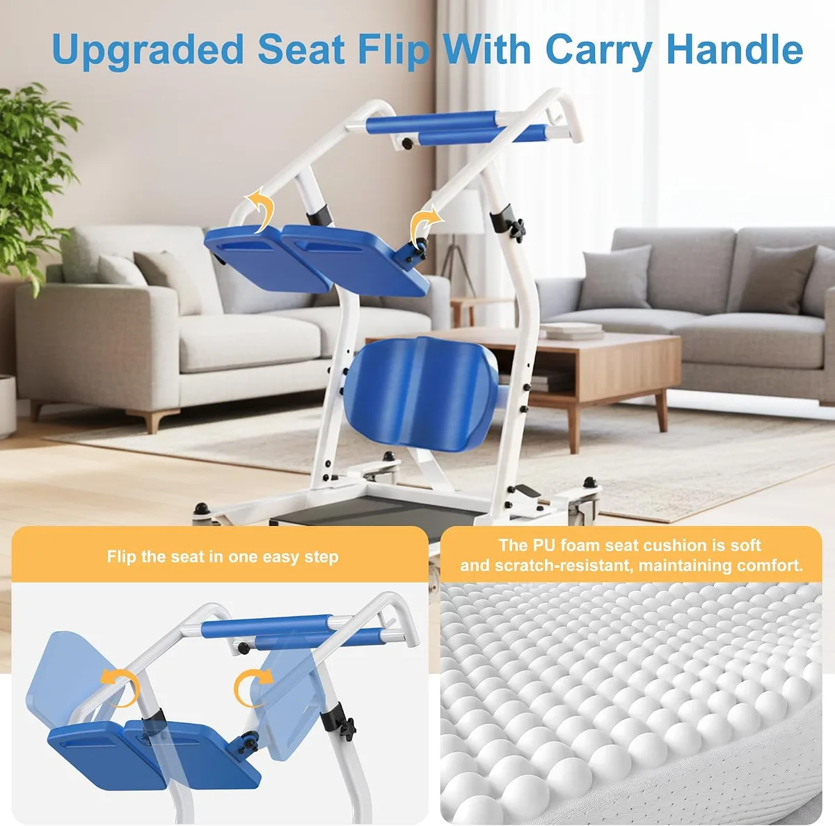 WHLICKS Blue Sit-to-Stand Patient Lift — Blue detail image 2